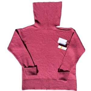 1 State womens pink funnel neck‎ knit sweater size small new with tags
